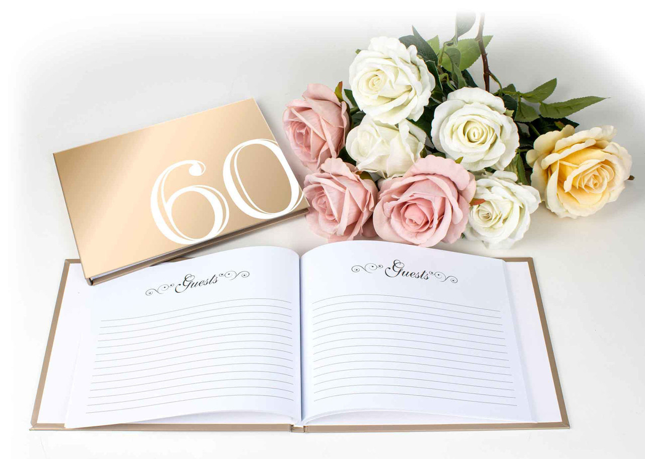 60th Rose Gold Guest Signature Book