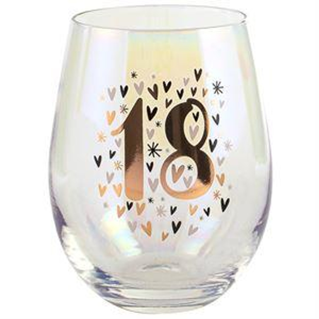 18th Rainbow Stemless Wine Glass