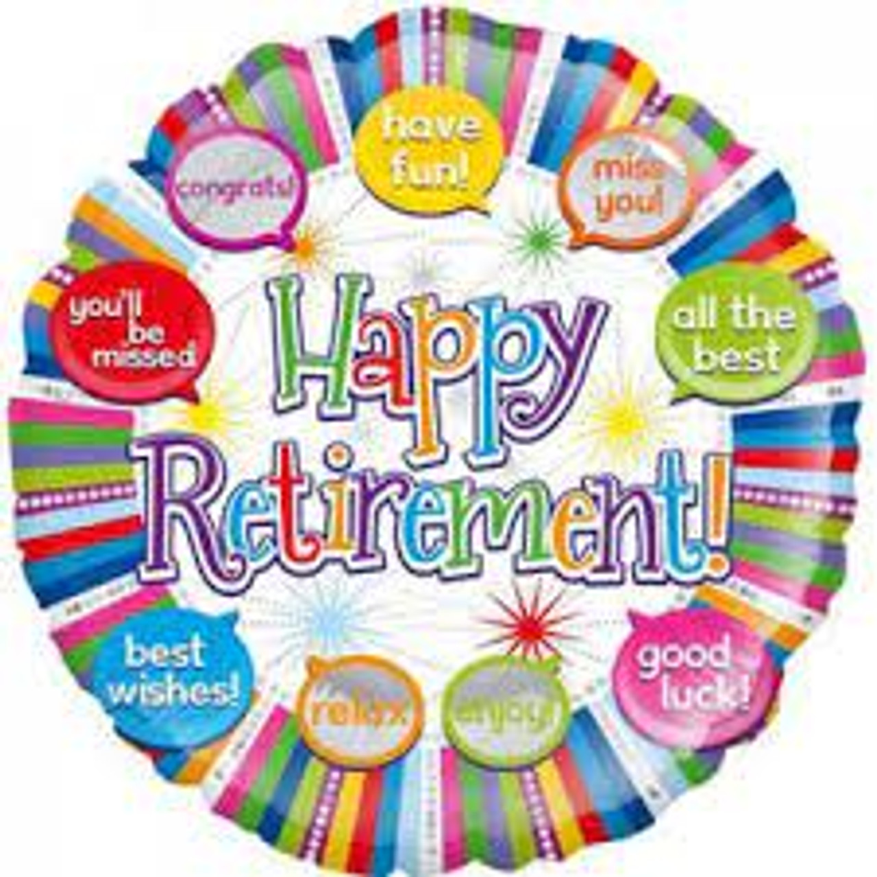 Happy Retirement Speech Bubbles 45cm Foil Balloon