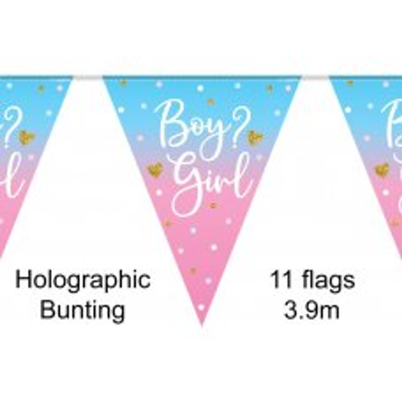 Boy ? Girl Holographic Bunting 3.9m