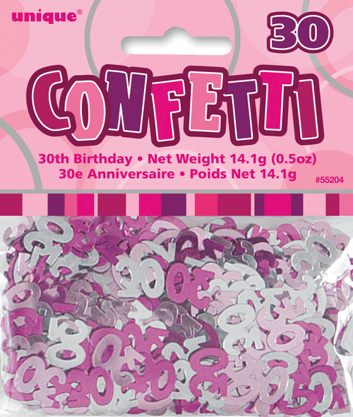 GLITZ PINK 30th CONFETTI 14G Code 55204