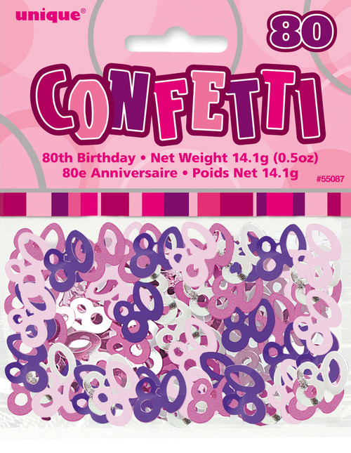 GLITZ PINK 80th CONFETTI 14G Code 55287