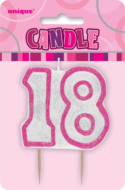 GLITZ PINK AGE 18 CANDLE Code 34401