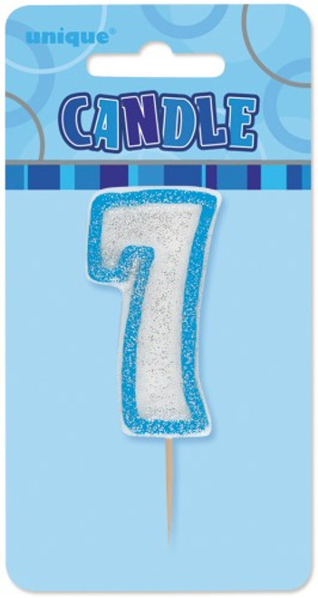 GLITZ BLUE AGE 7 CANDLE Code 37927
