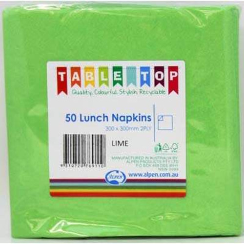 380122 LIME LUNCH 30 X 30CM PACK 50