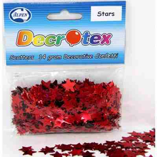 108331 HOLOGRAPHIC STARS 6MM & 11MM RED