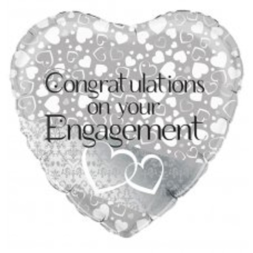 210768 ENGAGEMENT ENTWINED HEARTS 45CM FOIL BALLOON
