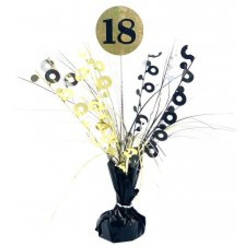 207374 18TH BLACK & GOLD CENTREPIECE