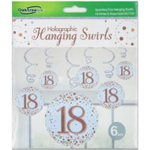 HANGING SWIRL SPARKLING 18 ROSE GOLD