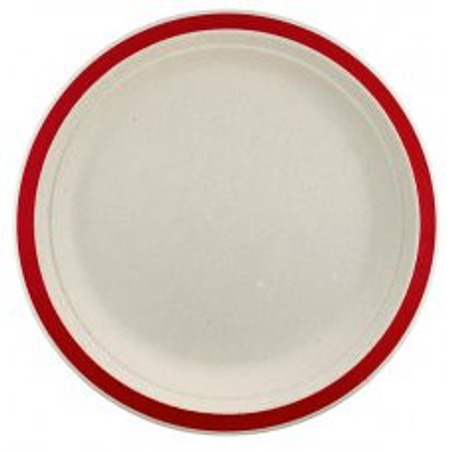 ECO SUGARCANE DINNER PLATES 230MM RED PACK 10