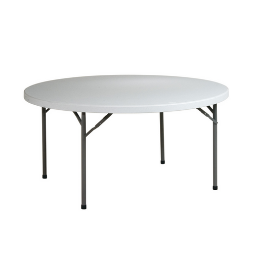Round White resin Table180cm - seats 10-12 people
