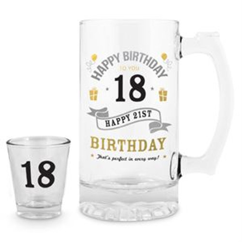 18 Shot & Stein Set