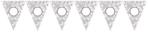 SILVER SCROLL PERSONALIZED PENNANT BANNER