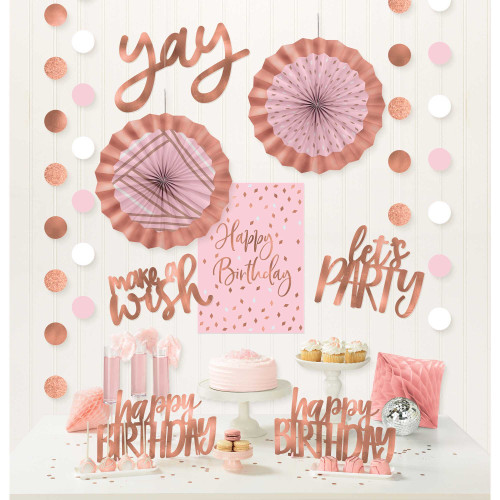 Blush Happy Birthday Room Decorating Kit