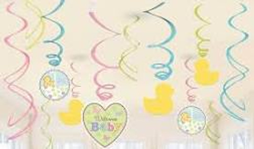 Welcome Baby Swirl Decorations P12