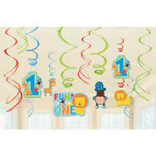 1st Birthday Blue Swirl Decorations P12