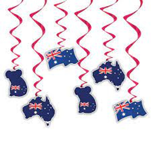 Australian Hanging Swirl Decorations P6