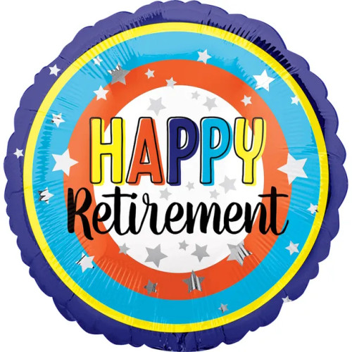 Happy Retirement Colourful 45cm Foil Balloon