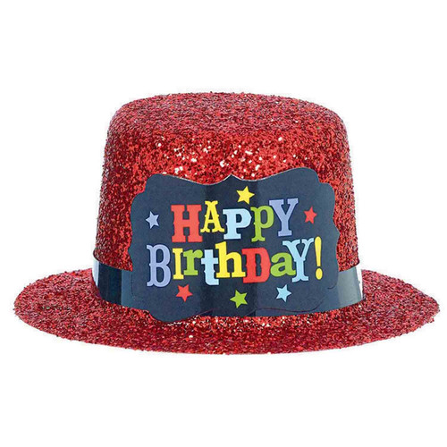 BIRTHDAY BRIGHTS MINI HAT GLITTER PLASTIC