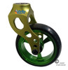 Aluminum Green Caster Fork Assembly With 5x1 Soft Roll Wheel- Green Rim