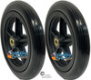 8" X 1" 5 SPOKE BLACK URETHANE TIRE , 1 1/2" HUB - ONE PAIR
