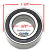 STAINLESS STEEL.  1 1/8"X 1/2 Precision Bearing.  Ref # R8-RS. Sold as pack of 4