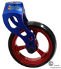 Aluminum Blue Caster Fork Assembly With 4x1 Soft Roll Wheel-Red Rim