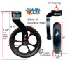 Single Sided Aluminum Caster Fork (Black) Assembly With 6"x1.40" Black Wheel, Composite (Nylon) Rim. Set of 2