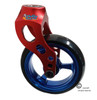 Aluminum Red Caster Fork Assembly With 5x1 Soft Roll Wheel-Blue Rim