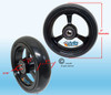 SHIVOSPYN 5" X 1" Aluminum 3 Spoke Wheel, Black Rim / Soft Urethane Tire with 5/16" bearings.