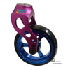 Aluminum Purple Caster Fork Assembly With 4x1 Soft Roll Wheel-Blue Rim