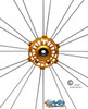 Shivoxx 24"x1" (540) Wheels with Primo V-Trak Grey Tires. Gold Pushrim, Aluminum/Carbon Hub and 1/2" Bearings