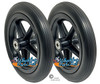 8" X 1 1/4" CASTER WHEEL 5 SPOKE BLACK URETHANE TIRE, 2 3/8" HUB - ONE PAIR