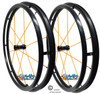 SHIVO-DX12 24" Wheel with 12 Orange Spokes and Narrow Lightweight Hub. Set of 2