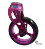 Aluminum Purple Caster Fork Assembly With 4x1 Soft Roll Wheel-Purple Rim