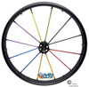 SHIVOSTAR 24" (540m) 12 Colorful Spokes Wheel Black Aluminum Pushrim. No Tires. Set of 2