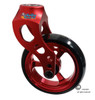 Aluminum Red Caster Fork Assembly With 4x1 Soft Roll Wheel-Red Rim