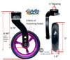 Single Sided Aluminum Caster Fork (Black) Assembly With 5"x1" Pink Wheel. Set of 2