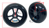 TRI RACER - 4" x 1.40" 3-Spoke Composite Mag Wheel, Black Color Rim. Sold as Set of 2