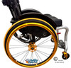 Shivoxx 24"x1" (540) Wheels with Primo V-Trak Orange Tires. Gold Pushrim, Aluminum/Carbon Hub and 1/2" Bearings