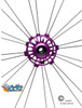 Shivoxx 24"x1" (540) Wheels with Primo V-Trak  Red Pneumatic Tires. Purple Pushrim, Aluminum/Carbon Hub and 1/2" Bearings