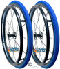 24"  x 1" (540) 16 Spoke Wheel With SHOX G1 Blue Color Tires - Set of 2