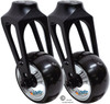 Aluminum Caster Fork (Black Color) 3" x 1.40" Assembly With Silver, 3 Spoke Wheel. Set of 2.