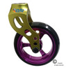 Aluminum Green Caster Fork Assembly With 5x1 Soft Roll Wheel- Purple  Rim
