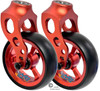 Orange Aluminum Caster Fork Assembly With 5x1.40 Soft Roll Orange Wheels