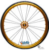 Shivoxx 24"x1" (540) Wheels with Schwalbe Marathon Plus Tires. Gold Pushrim, Aluminum/Carbon Hub and 1/2" Bearings