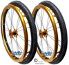 Shivoxx 24"x1" (540) Wheels with Schwalbe Marathon Plus Tires. Gold Pushrim, Aluminum/Carbon Hub and 1/2" Bearings