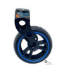 Aluminum Caster Fork  With Composite Wheel 4x1.40 Soft Roll Caster-Blue Ring