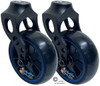 Aluminum Caster Fork  With Composite Wheel 4x1.40 Soft Roll Caster-Blue Ring