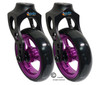 Aluminum Caster Fork Assembly With 4x1 Soft Roll Wheel-Purple Rim
